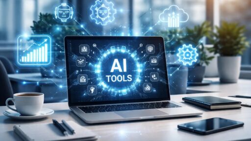 Best AI Tools for Small Businesses dashboard showing AI software for productivity, automation, and business growth in 2026