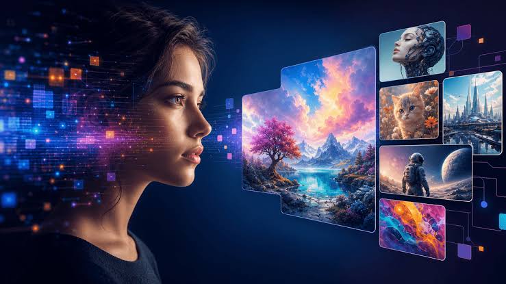 Best AI Image Generators in 2026 comparison featuring Midjourney, DALL·E, Adobe Firefly, Stable Diffusion, Ideogram, Leonardo AI, Canva AI, Recraft, FLUX.1, and Playground AI creating AI art, photorealistic images, marketing graphics, logos, illustrations, product mockups, and digital designs.