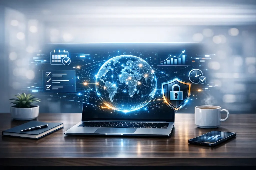 Best AI Productivity Tools in 2026 comparison featuring Microsoft Copilot, ChatGPT, Google Gemini, Notion AI, ClickUp AI, Grammarly, Otter.ai, Todoist, Slack AI, and Zapier for workplace productivity, project management, workflow automation, meetings, collaboration, writing, task management, and business efficiency.
