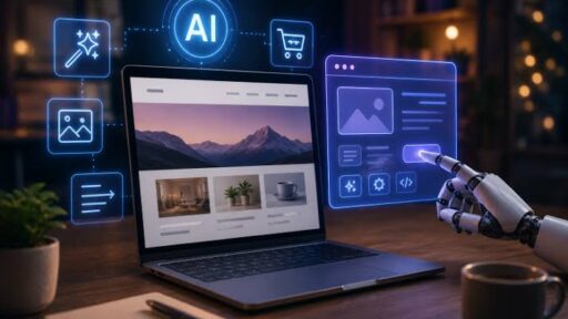 Best AI Website Builders in 2026 comparison featuring Wix AI, Hostinger Horizons, Framer, Webflow, Squarespace Blueprint AI, Durable, 10Web, ZipWP, Jimdo Dolphin, and Dorik AI for AI website creation, web design, landing pages, WordPress, business websites, SEO, and no-code development.