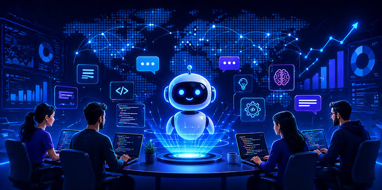 Best AI chatbots in 2026 comparison featuring ChatGPT, Claude, Google Gemini, Microsoft Copilot, Perplexity, Grok, Meta AI, DeepSeek, Le Chat, and Pi for AI writing, coding, research, business productivity, education, conversational AI, and virtual assistant tasks.