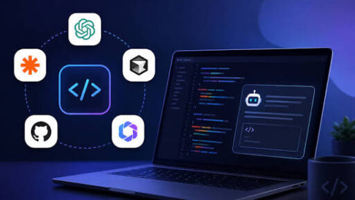 Best AI coding assistants in 2026 featuring GitHub Copilot, Cursor, Windsurf, ChatGPT, Claude, Google Gemini, Amazon Q Developer, Codeium, Tabnine, and Replit AI for AI-powered code generation, debugging, software development, web development, programming, code completion, and developer productivity.