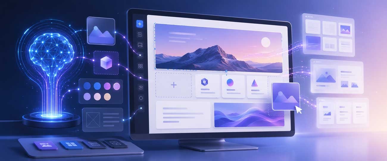 Best AI website builders in 2026 featuring Wix AI, Hostinger Horizons, Framer, Webflow, Squarespace, Durable, 10Web, ZipWP, Elementor AI, and Lovable for creating professional AI-powered websites, landing pages, online stores, portfolios, and business websites.