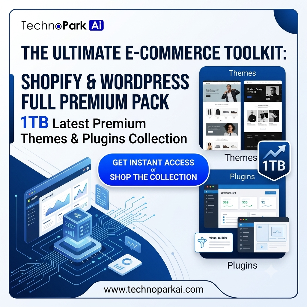Shopify & WordPress Full Premium Pack 1TB Premium Themes & Plugins Collection by techno park ai